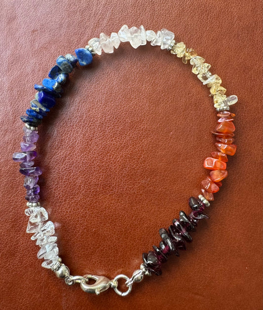 Chakra Chip Stone Bracelet