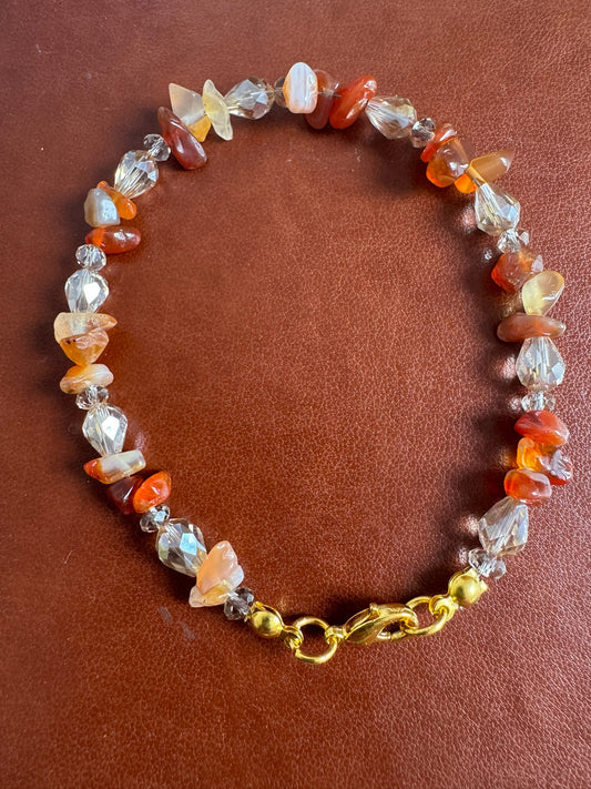 Carnelian Chip Stone Bracelet