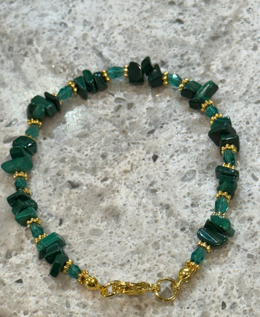 Malachite Chip Stone Bracelet